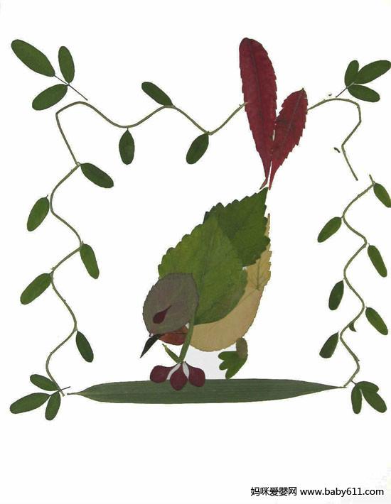 幼儿园手工:树叶拼图大全