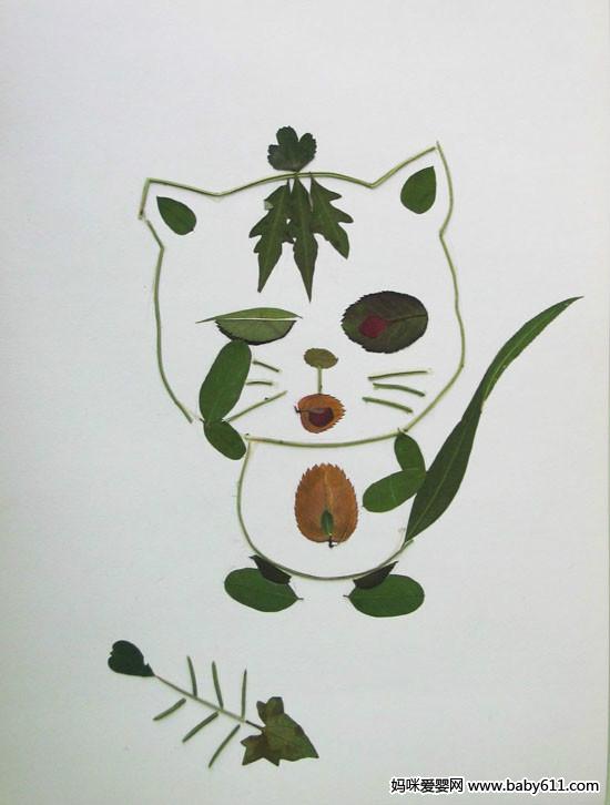 幼儿园手工:树叶拼图大全